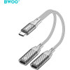BWOO 2 in 1 Adapter 2 Type C ports to 3.5MM Jack BZ68
