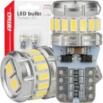 Amio - ����� LED CANBUS T10 (W5W) 16SMD 3014 + 2SMD 3030 ����� 6000K 12V/24V ��� ���� �����, ��������� & ���������� - 2���. (04260/AM) - (04260)