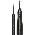 Bitvae - Electric Toothbrush (E11) + Water Flosser (F5020E) - Ultrasonic, 2x4 Heads, 5 Brush Modes, 3 Irrigate Modes - Black