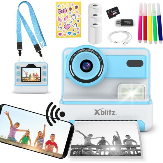 Xblitz Instant Camera With Thermal Printer For Children - (Flash BLUE)