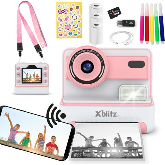 Xblitz Instant Camera With Thermal Printer For Children - (Flash PINK)