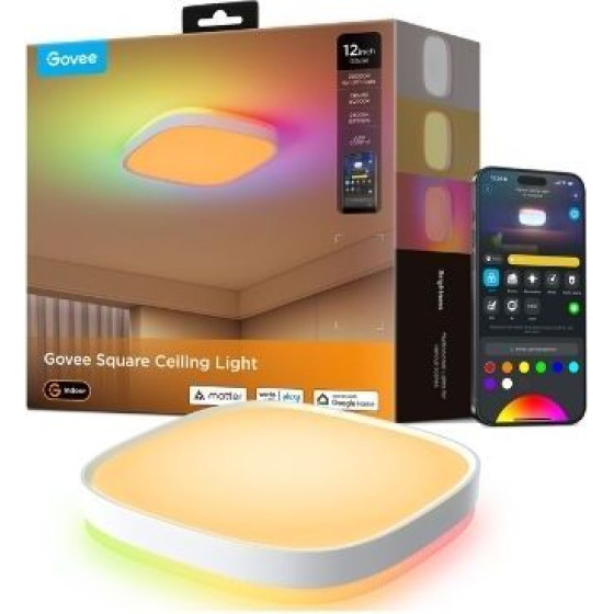 Govee 12INch Rgbww + Rgbic Square Smart Ceiling Light - (H80A4)