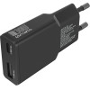4sMarts Wall Charger Flatplug Duos 30W Gan USB-C/USB-A Black - (541744)