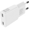 4sMarts Wall Charger Flatplug Slim Dual 30W Gan 2xUSB-C White - (541743)