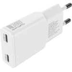 4sMarts Wall Charger Flatplug Slim Dual 30W Gan 2xUSB-C White - (541743)