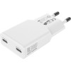 4sMarts Wall Charger Flatplug Slim Dual 30W Gan 2xUSB-C White - (541743)