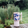 Quokka Umi - 720 Ml Stainless Steel Thermal Mug With Straw And Silicone Base (Blue Feather) - (40090)