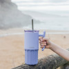 Quokka Umi - 720 Ml Stainless Steel Thermal Mug With Straw And Silicone Base (Lavender) - (40094)