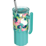 Quokka Umi - 720 Ml Stainless Steel Thermal Mug With Straw And Silicone Coaster (Waterfall Garden) - (40087)