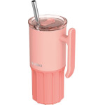 Quokka Umi - 720ml Stainless Steel Thermal Mug With Straw And Silicone Base (Peachy Pink) - (40093)