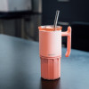 Quokka Umi - 720ml Stainless Steel Thermal Mug With Straw And Silicone Base (Peachy Pink) - (40093)