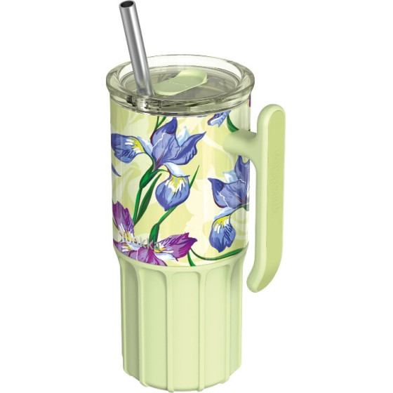 Quokka Umi - Stainless Steel Thermal Mug 720 Ml With Straw And Silicone Coaster (Green Tea) - (40089)