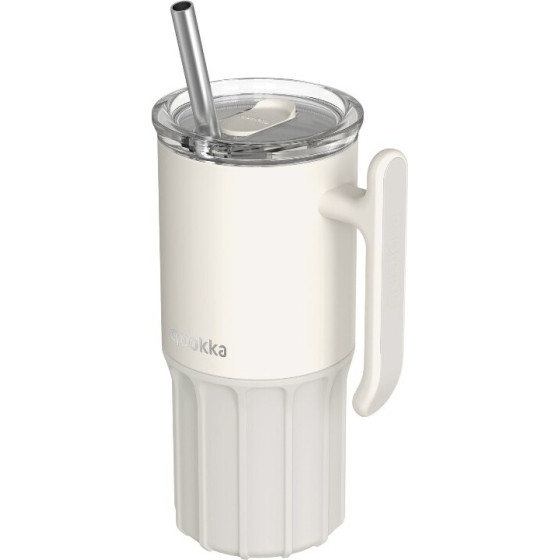 Quokka Umi - Stainless Steel Thermal Mug 720ml With Straw And Silicone Base (Ivory) - (40092)