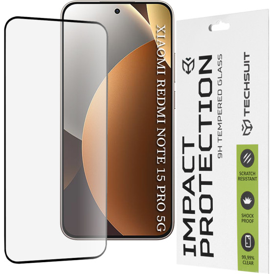 Techsuit - 111D Full Cover / Full Glue Glass - Xiaomi Redmi Note 15 Pro 5G - Black