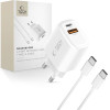 Tech-Protect NCA45W-Gan 2-Port Network Charger Pd 45W / QC3.0 + TYPE-C Cable WHITE