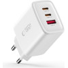 Tech-Protect NCA65W-Gan 3-Port Network Charger Pd 65W / QC3.0 WHITE