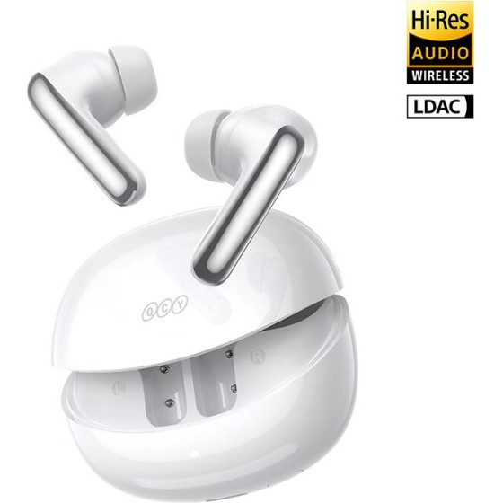 QCY Melobuds N60 White - Hi-Res Ldac Tws Bt Anc Earbuds 45h Fast Charge IPX5 Multipoint Connection - (QCY-HT19 White)