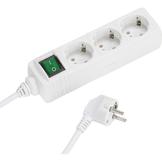 Vivanco 3WAy (3XSchuko) With Shutter ��������� 1.4m White - (VVELSTR3SCHW2)