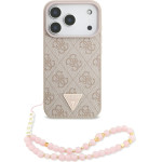 Guess Case 4G Strap Triangle Logo Magsafe For Iphone 17 Pro Pink - (GUHMP17LP4TSDPPSP)