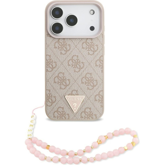 Guess Case 4G Strap Triangle Logo Magsafe For Iphone 17 Pro Pink - (GUHMP17LP4TSDPPSP)
