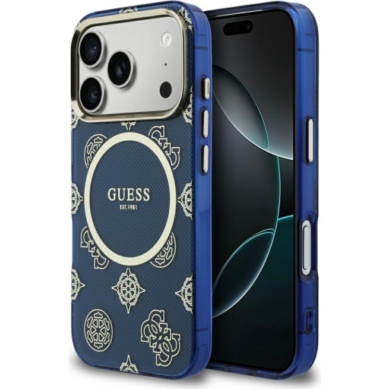Guess Case Iml Peony Dot Magsafe For Iphone 17 Pro Blue - (GUHMP17L5HPOEDB)