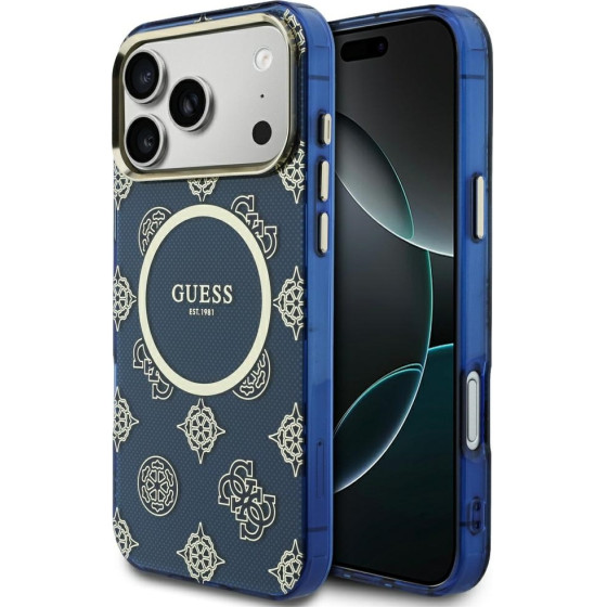 Guess Case Iml Peony Dot Magsafe For Iphone 17 Pro Max Blue - (GUHMP17X5HPOEDB)