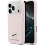 Karl Lagerfeld Case Karl & Choupette Head Pins Saffiano Magsafe For Iphone 17 Pro Pink - (KLHMP17L6PFKCLP)