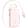 Joyroom JR-PR2L 10000mAh 35W Power Bank With Built-In Retractable USB-C Cable And Lightning Lanyard Cable - Pink - (JR-PR2L pink)