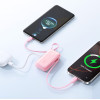 Joyroom JR-PR2L 10000mAh 35W Power Bank With Built-In Retractable USB-C Cable And Lightning Lanyard Cable - Pink - (JR-PR2L pink)