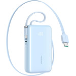 Joyroom JR-PR2L 10000mAh 35W Power Bank With Built-In Retractable USB-C Cable And USB-C Lanyard Cable - Blue - (JR-PR2 blue)