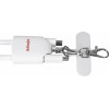 Activejet Lanyard With 3-in-1 Charging cable, white. Ends With Various connectors: USB-C, Lightning adapter, USB-A - (Activejet Smycz Do Ladowania 3w)