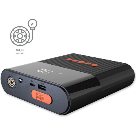 4sMarts Jump Starter PitStop+ 8800mAh Powerbank With Compressor And Flashlight Black - (456312)