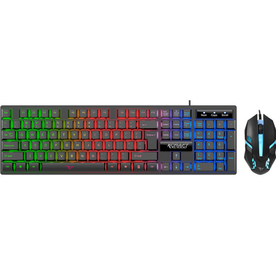 Alcatroz Rgb Waterproof Gaming Keyboard And Mouse X-Craft XC1000 Black - (XC1000-B)
