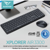 Alcatroz Silent Wireless 2.4G Keyboard & Mouse 1600DPi Black - (X-AIR3300-B)