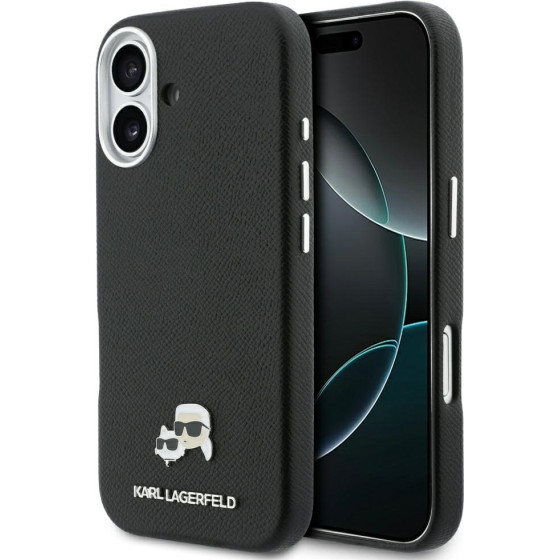 Karl Lagerfeld Case Karl & Choupette Head Pins Saffiano Magsafe For Iphone 17 Black - (KLHMP17S6PFKCLK)