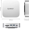 Orico Minilink 9-in-1 Docking Station With Hard Drive Bay - Silver -M48PR-SV-Bp - (ORICO-M48PR-SV-BP)