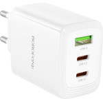 Borofone ��������� �������� Gan �� 1xUSB-C PD65W ��� 1xUSB-A Qc PD18W ������ - (BN32 Cargador)