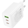 Borofone ��������� �������� Gan �� 1xUSB-C PD65W ��� 1xUSB-A Qc PD18W ������ - (BN32 Cargador)