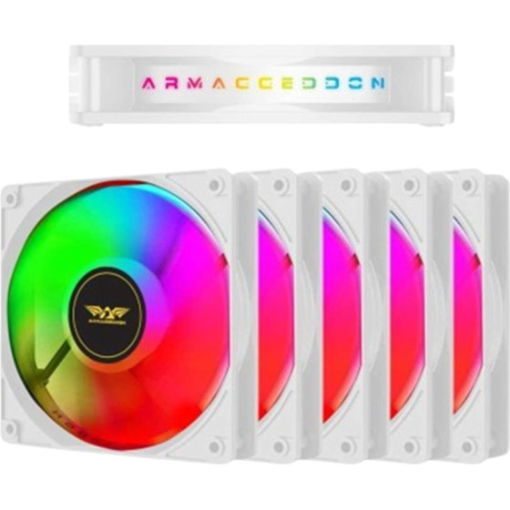 Armaggeddon Pc Cooling Fan 12CM Chroma Rgb Kit 3000 (5 PACK) White - (CHR-KIT3000W)
