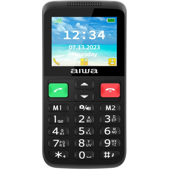 AIWA Slim Bt Feat Phone 4G Dual Sim Phone FPH-S200 Black - (FPH-S200-4G)