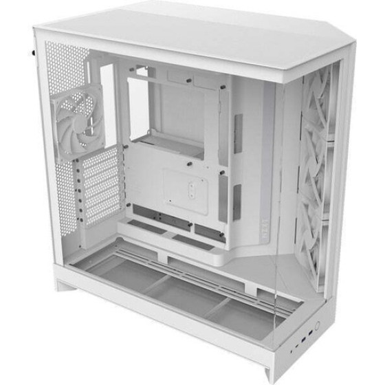 NZXT H9 Flow Large Dual-Chamber Mid-Tower Atx Airflow Case White - (CM-H92FW-01)