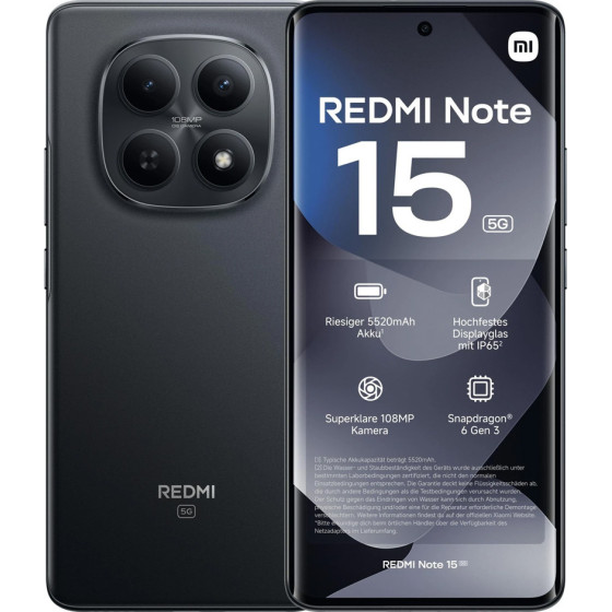 Xiaomi ������ Redmi Note 15 5G 6.77'' 6GB/128GB Dual Sim Nfc Black - (MZB0LWLEU)
