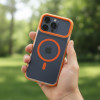Case Frame Clear Hybrid Mag Cover Compatible With Magsafe For Iphone 17 Pro Max Hermes Orange OEM