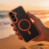Case Frame Clear Hybrid Mag Cover Compatible With Magsafe For Redmi A5 Hermes Orange OEM