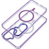 Case Frame Clear Hybrid Mag Cover Compatible With Magsafe For Samsung A37 Purple OEM
