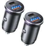 Lisen - Car Charger (2 pack) - USB, Type-C, PD36W, Q3.0, 12V/24V - Black - (YL0223080037)