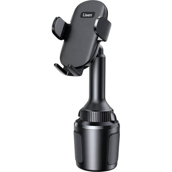 Lisen - Car Holder - For Cup Holder, Universal, Multi-Angle Adjustment, Secure Fit, Anti-Shake - Black - (YL0220100001)