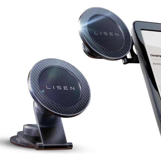 Lisen - Car Holder - Magnetic Grip, For Dashboard, Universal, Adjustable, Secure Fit, N52 Magnets - Black - (YL0223050002)