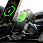 Lisen - Car Holder With Wireless Charger W605 (YL0225030014) - For Air Vent, With Manual Clamp, 360� Adjustment, 15W - Black - (W605;YL0225030014)