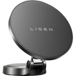 Lisen - Car Holder With Wireless Charging - Magnetic, For Dashboard, Universal, Elegant, 15W - Black - (YL0223090006)